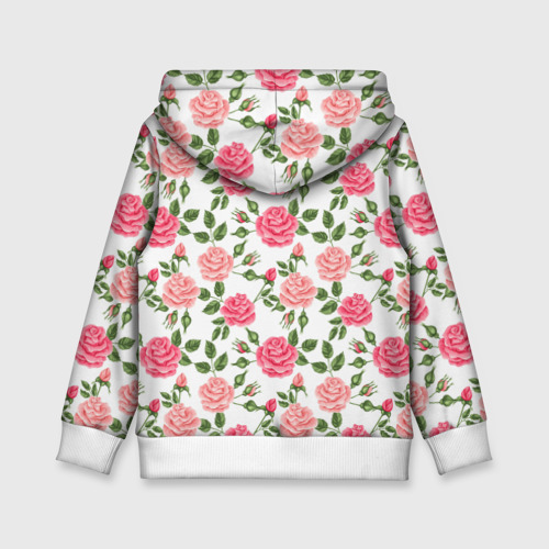 Детская толстовка 3D Розы паттерн roses pattern, цвет белый - фото 2