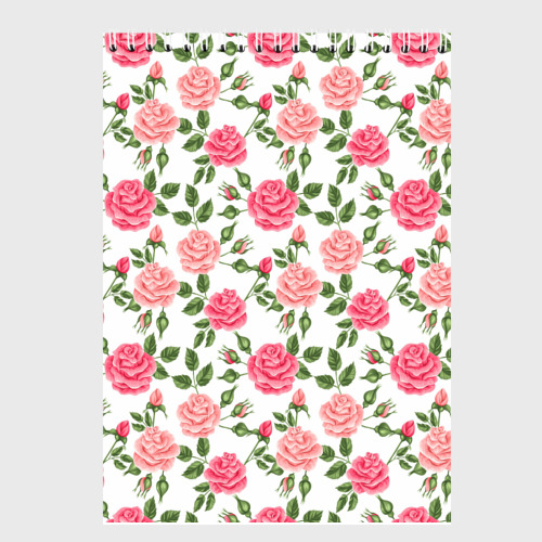 Скетчбук Розы паттерн roses pattern, цвет белый - фото 2