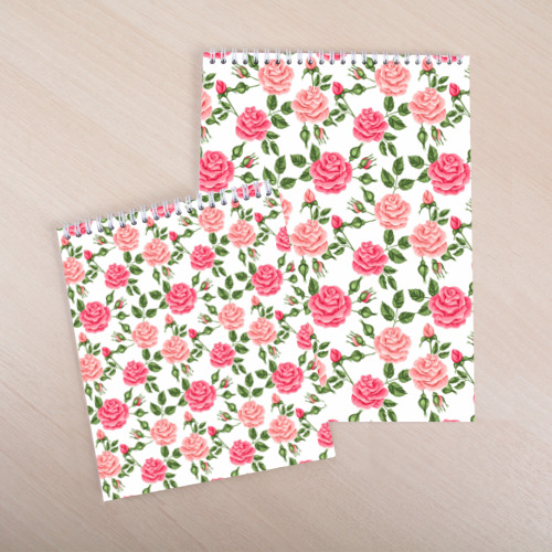 Скетчбук Розы паттерн roses pattern, цвет белый - фото 4