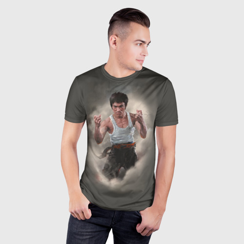 Мужская футболка 3D Slim Брюс Ли, цвет 3D печать - фото 3