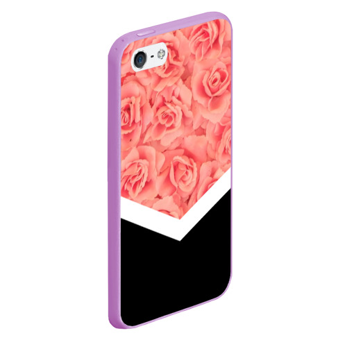 Чехол для iPhone 5/5S матовый Розы в цвете, цвет сиреневый - фото 3