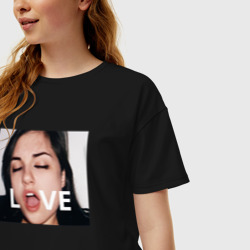 Женская футболка хлопок Oversize Sasha Gray love - фото 2