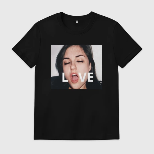 Мужская футболка хлопок с принтом Sasha Gray love, вид спереди #2