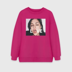 Женский свитшот oversize без начеса хлопок Sasha Gray love