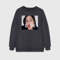 Женский свитшот oversize без начеса хлопок Sasha Gray love