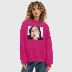 Женский свитшот oversize без начеса хлопок Sasha Gray love - фото 2