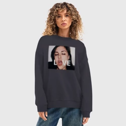 Женский свитшот oversize без начеса хлопок Sasha Gray love - фото 2