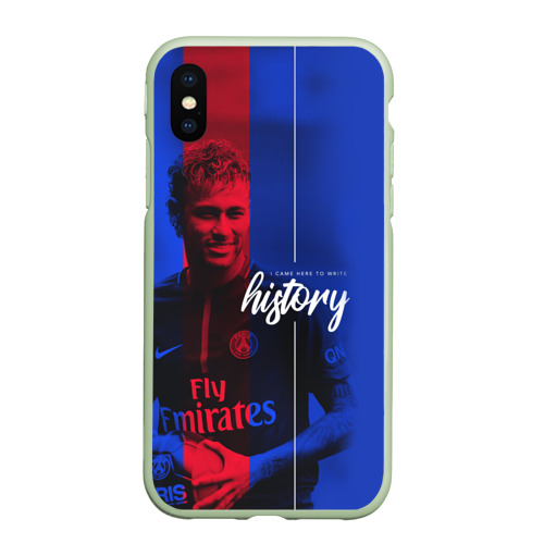 Чехол для iPhone XS Max матовый Neymar, цвет салатовый