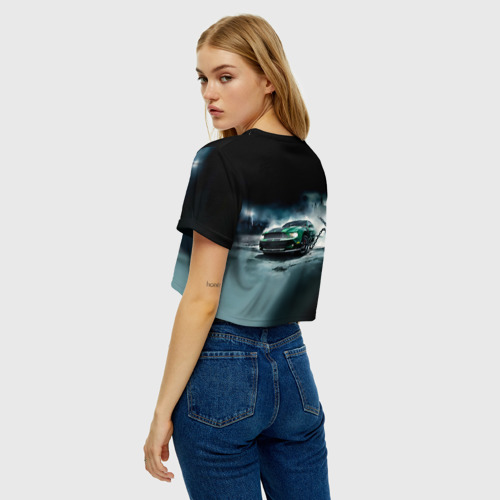 Женская футболка Crop-top 3D Призрачный Ford Mustang, цвет 3D печать - фото 5