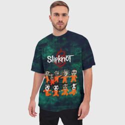 Мужская футболка oversize 3D Группа Slipknot - фото 2