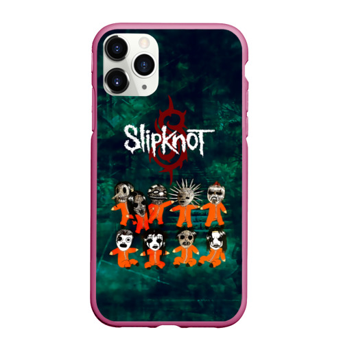 Чехол для iPhone 11 Pro Max матовый Группа Slipknot, цвет малиновый