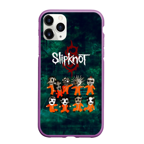 Чехол для iPhone 11 Pro Max матовый Группа Slipknot, цвет фиолетовый