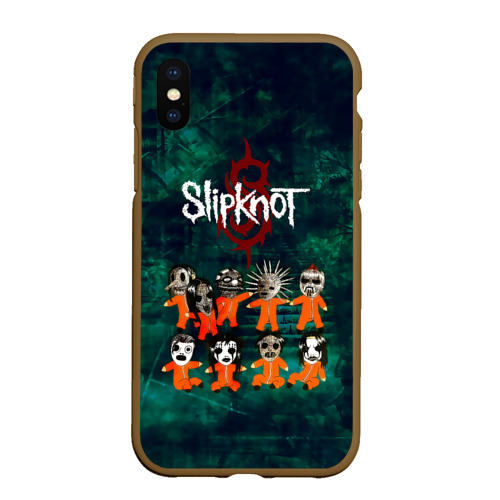 Чехол для iPhone XS Max матовый Группа Slipknot, цвет коричневый