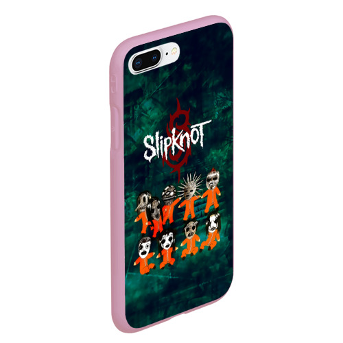 Чехол для iPhone 7Plus/8 Plus матовый Группа Slipknot, цвет розовый - фото 3