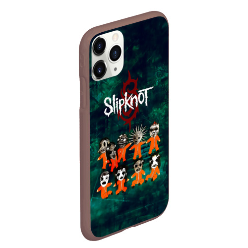 Чехол для iPhone 11 Pro Max матовый Группа Slipknot, цвет коричневый - фото 3