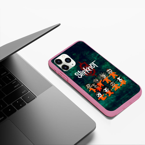 Чехол для iPhone 11 Pro Max матовый Группа Slipknot, цвет малиновый - фото 5