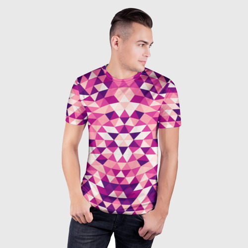 Мужская футболка 3D Slim Geometric pattern, цвет 3D печать - фото 3