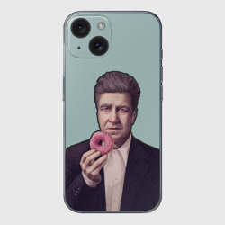 Чехол для iPhone 15 силиконовый с защитой камеры Дэвид Линч