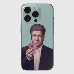 Чехол для iPhone 16 Pro Max силиконовый с защитой камеры Дэвид Линч