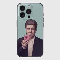 Чехол для iPhone 16 Pro силиконовый с защитой камеры Дэвид Линч