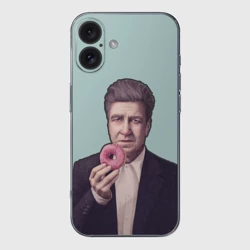 Чехол для iPhone 16 силиконовый с защитой камеры Дэвид Линч