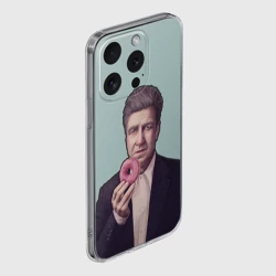 Чехол для iPhone 15 Pro силиконовый с защитой камеры Дэвид Линч - фото 2