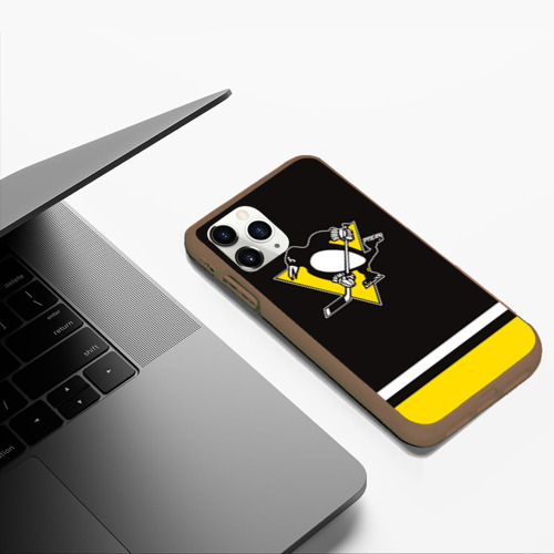 Чехол для iPhone 11 Pro Max матовый Pittsburgh Penguins 2017, цвет коричневый - фото 5