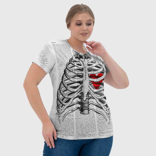 Женская футболка 3D Грудная клетка, цвет 3D печать - фото 6