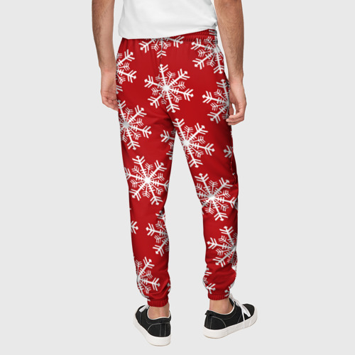 Мужские брюки 3D Новогодние Снежинки, цвет 3D печать - фото 5