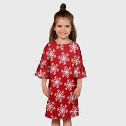 Детское платье 3D Новогодние Снежинки - фото 2
