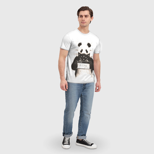 Мужская футболка 3D Панда в не закона, цвет 3D печать - фото 5