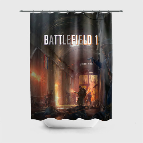 Штора 3D для ванной BATTLEFIELD 1