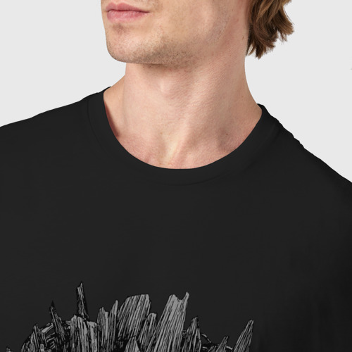 Мужская футболка хлопок Череп в ветвях, цвет черный - фото 6