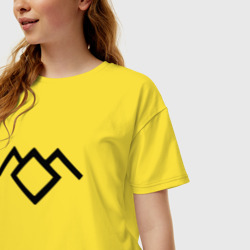 Женская футболка хлопок Oversize Твин Пикс лого - фото 2