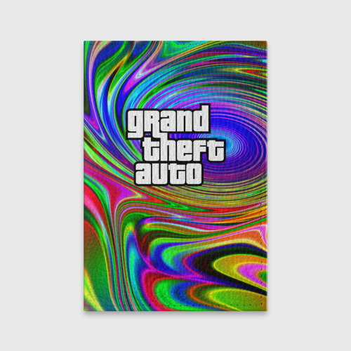 Обложка для паспорта матовая кожа Grand Theft Auto, цвет синий