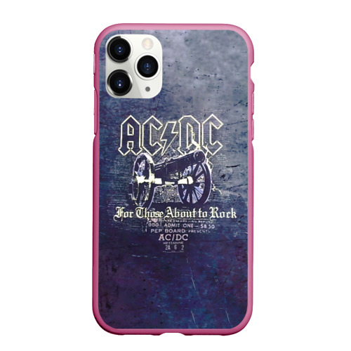 Чехол для iPhone 11 Pro матовый AC/DC пушка, цвет малиновый