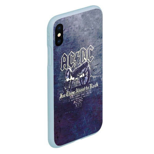 Чехол для iPhone XS Max матовый AC/DC пушка, цвет голубой - фото 3