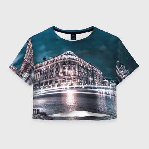Женская футболка Crop-top 3D 870 лет Москве, цвет 3D печать
