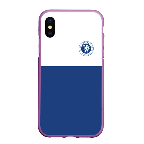 Чехол для iPhone XS Max матовый Chelsea - Light Blue, цвет фиолетовый