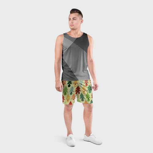 Мужские шорты спортивные Новогоднее настроение, цвет 3D печать - фото 4