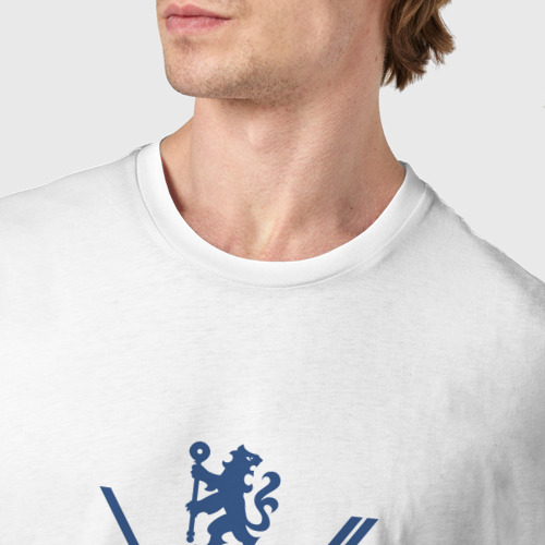 Мужская футболка хлопок Chelsea - 1905 FS, цвет белый - фото 6