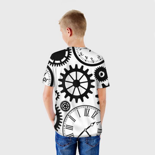 Детская футболка 3D Часы и шестеренки, цвет 3D печать - фото 4