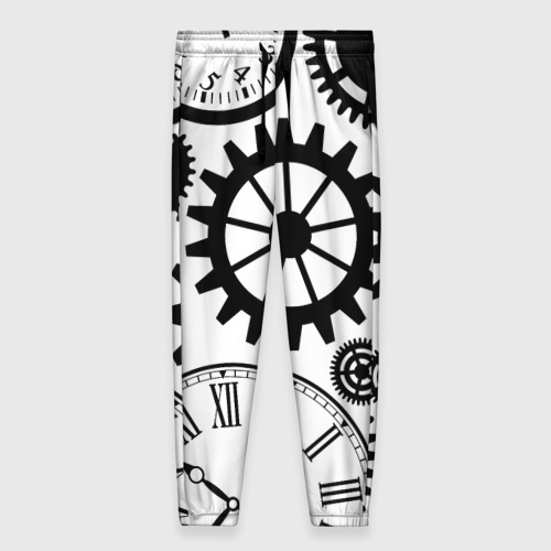 Женские брюки 3D с принтом Часы и шестеренки, вид спереди #2