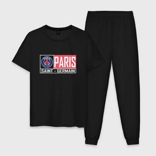 Мужская пижама хлопок Paris Saint-Germain - New collections, цвет черный