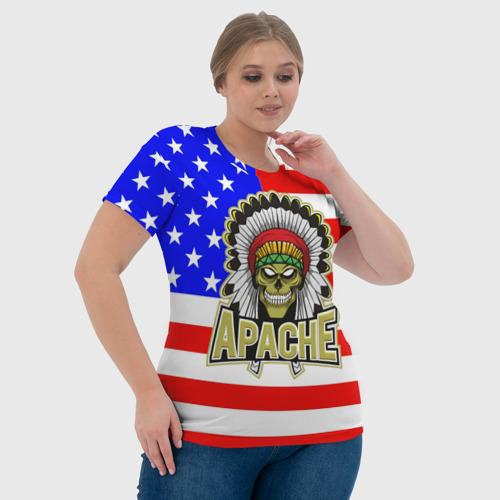 Женская футболка 3D Индейцы Apache, цвет 3D печать - фото 6