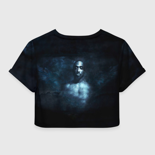 Женская футболка Crop-top 3D Tupac Shakur 1971-1996, цвет 3D печать - фото 2