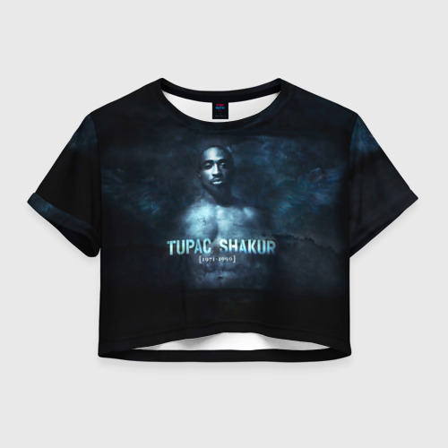 Женская футболка Crop-top 3D Tupac Shakur 1971-1996, цвет 3D печать