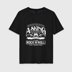 Женская футболка хлопок Oversize Asking Alexandria две эмблемы