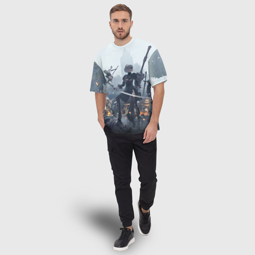 Мужская футболка oversize 3D Nier Automata, цвет 3D печать - фото 5