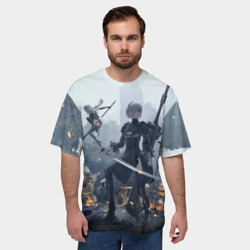Мужская футболка oversize 3D Nier Automata - фото 2
